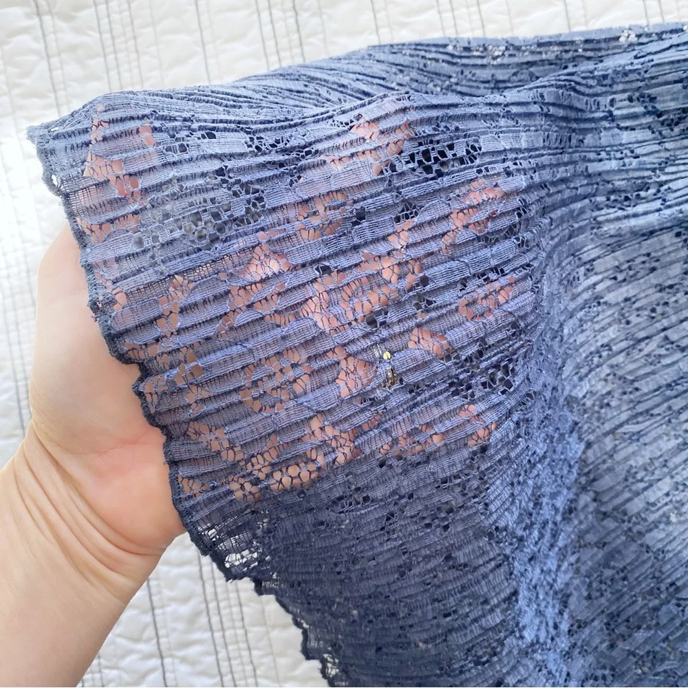 NWOT Victoria's Secret VERY SEXY Pleated Flyaway Babydoll Slip Steel Blue XS